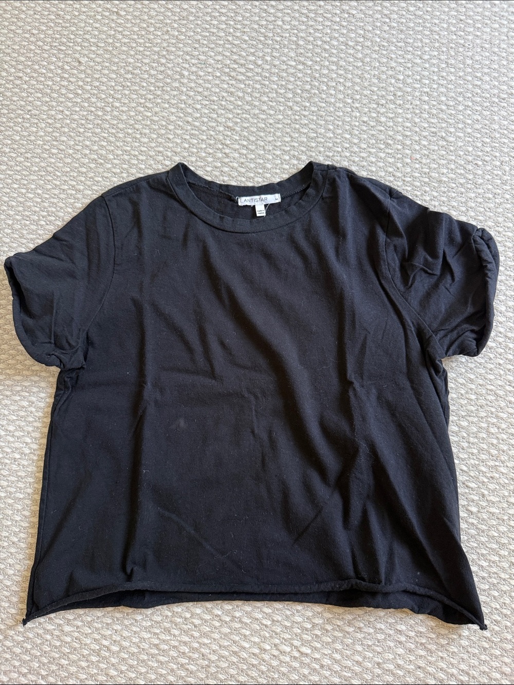 NEW Antistar Black Raw Hem Tee